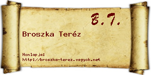 Broszka Teréz névjegykártya